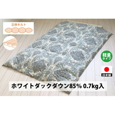 軽くて快適　羽毛布団(SL)　ホワイトダックダウン　DP350　ブルー　K0592103D85HB