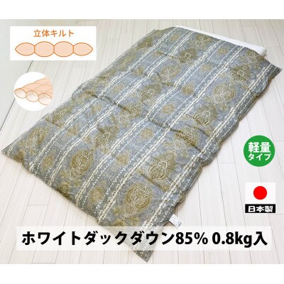 軽くて快適　羽毛布団(SL)　ホワイトダックダウン　DP350　ブルー　K0596147H85B