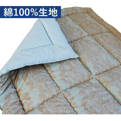 英国羊毛100%わた入り布団　掛ふとん　シングルロング　グリーン　K03J371125ESB