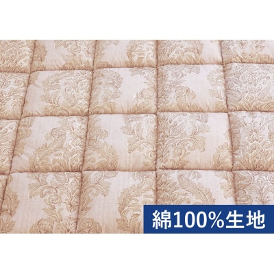 英国羊毛100%わた入り　敷パッド　セミダブル　ピンク　K04J3725SDEWA