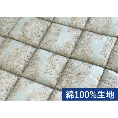 英国羊毛100%わた入り二層敷布団　厚手の敷ふとん　シングル　グリーン　K04J372840ESB