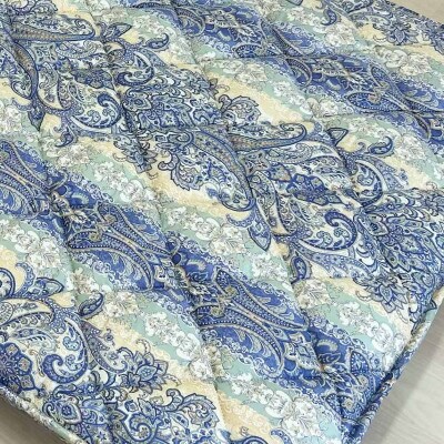 冬は暖か、夏はカラッと!羊毛混三層　敷布団　シングルロング　ブルー　K0456068SL30B
