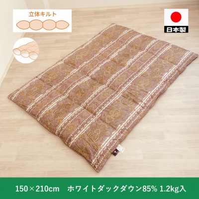 立体キルトで暖かい　羽毛ふとん(SL)　ホワイトダックダウン　ピンク　K0596147WD85A