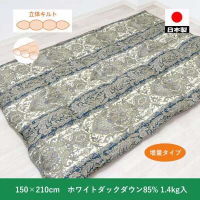 増量タイプ　立体　羽毛ふとん(SL)　ホワイトダックダウン　ブルー　K0523067WD85B