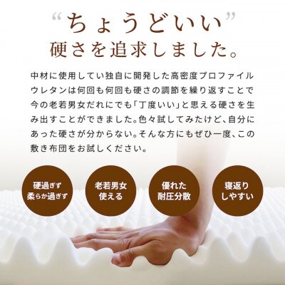 便利な　四つ折り　敷ふとん　丁度いい硬さ　ミディアム　シングル　ブルー　K0427H01-4SB