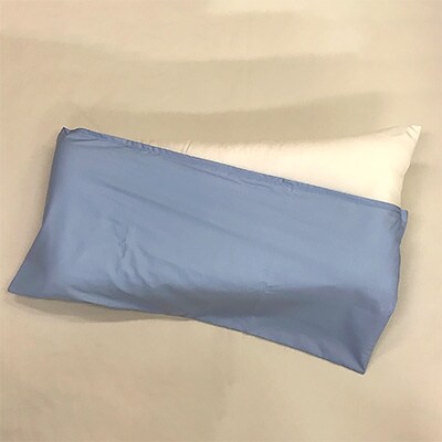 ロングサイズ　ストレート枕+枕カバー　ブルー2枚付