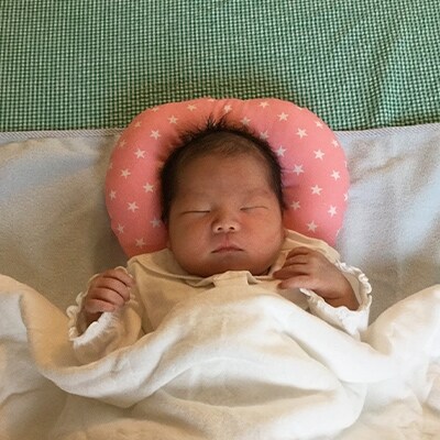 ベビー専科　ドーナツ枕　ドット　ピンク同色2個