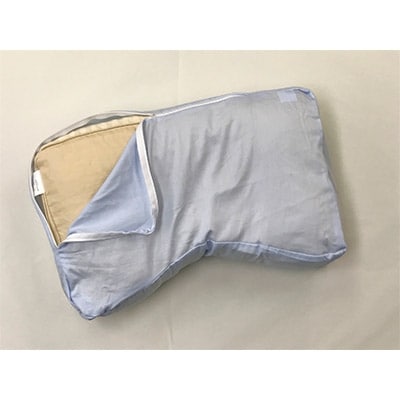 プロトレーナーが薦める　横向きに寝やすいそばがら枕　専用ブルー枕カバー付き