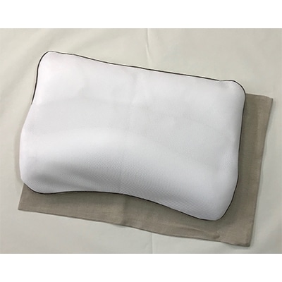 日本の匠の技が光る枕　仰向き寝用まくら　麻100%枕カバー2枚付き