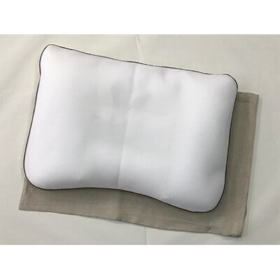 日本の匠の技が光る枕　横向き寝用まくら　麻100%枕カバー2枚付き