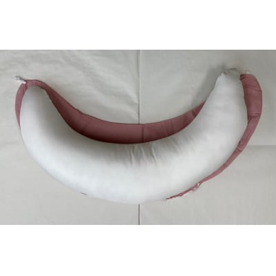 安心の日本製　授乳クッション枕　1個　綿100%の専用カバー(ファスナー式)　ピンク　2枚付
