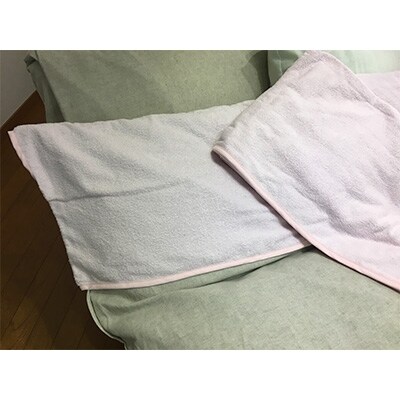 綿100%タオル生地　布団　襟カバー　　シングル　ピンク　同色2枚組