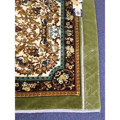 日本製　アクリル　マイヤー毛布　シングル　グリーン　1枚　(カシミヤ・ウールわた入り毛布)5098