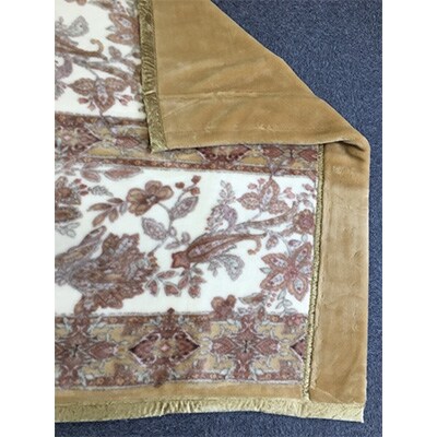 日本製　アクリル　マイヤー毛布　シングル　ベージュ　1枚　(新合繊ムートンタッチ毛布)1682