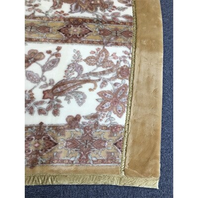 日本製　アクリル　マイヤー毛布　シングル　ベージュ　1枚　(新合繊ムートンタッチ毛布)1682