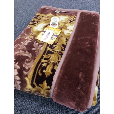 日本製　アクリル　マイヤー毛布　ダブル　ピンク　1枚　(新合繊合わせ毛布)4625