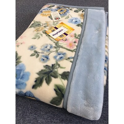 日本製　アクリル　マイヤー毛布　シングル　ブルー　1枚　(新合繊合わせ毛布)1629
