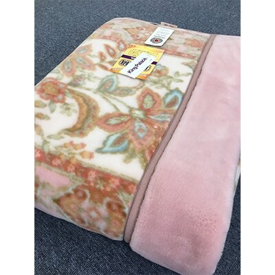 日本製　アクリル　マイヤー毛布　シングル　ピンク　1枚　(新合繊合わせ毛布)1631