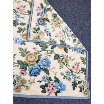 日本製　アクリル　マイヤー毛布　シングル　ブルー　1枚　(新合繊ニューマイヤー毛布)1169