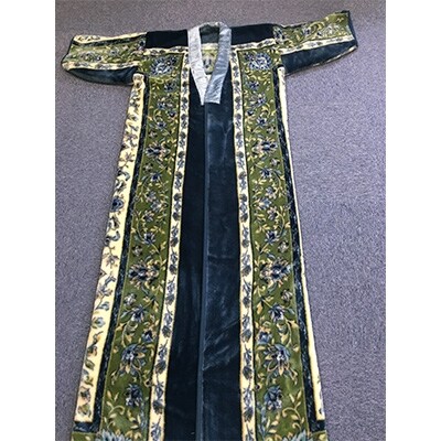 泉大津市産　新合繊総詰　マイヤー毛布夜着　200cm丈　絵羽　ブルー　9431BL