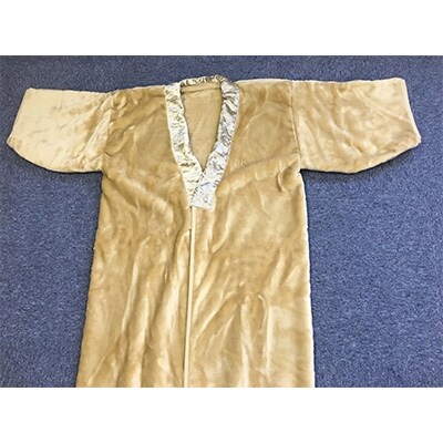 泉大津市産　新合繊　マイヤー毛布夜着　200cm丈　無地　ベージュ　9419BE