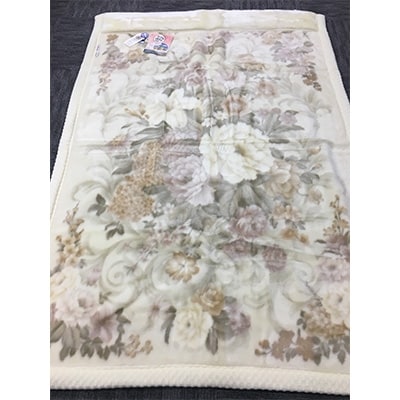 C.R.P加工毛布　2枚合わせマイヤー毛布　シングルサイズ　ベージュ　1枚　21508柄