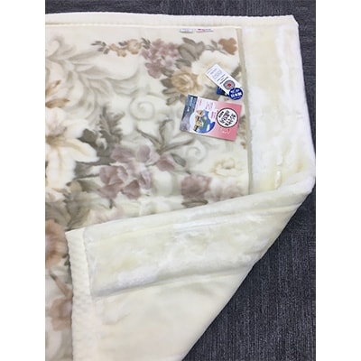 C.R.P加工毛布　2枚合わせマイヤー毛布　シングルサイズ　ベージュ　1枚　21508柄