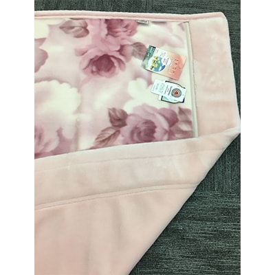 C.R.P加工毛布　2枚合わせマイヤー毛布　シングルサイズ　ピンク　1枚　21027柄