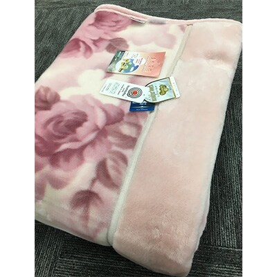 C.R.P加工毛布　2枚合わせマイヤー毛布　シングルサイズ　ピンク　1枚　21027柄