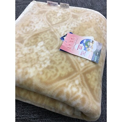C.R.P加工毛布　マイヤー毛布　シングルサイズ　ベージュ　1枚　11809柄