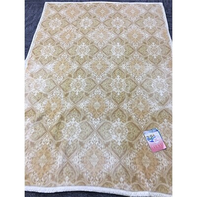 C.R.P加工毛布　マイヤー毛布　ダブルサイズ　ベージュ　1枚　11809W柄