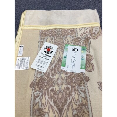 泉大津市産　マイヤー綿毛布(片面パイル)　シングルサイズ　ベージュ系　81740BE