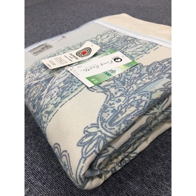 泉大津市産　マイヤー綿毛布(片面パイル)　シングルサイズ　ブルー系　81740BL