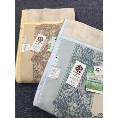 泉大津市産　マイヤー綿毛布(片面パイル)　シングルサイズ　ブルー系　81740BL