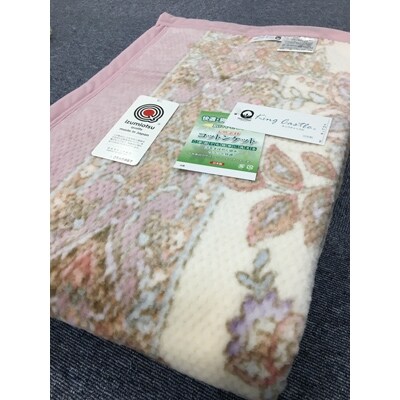 泉大津市産　マイヤー綿毛布　シングルサイズ　ピンク系　81720PI