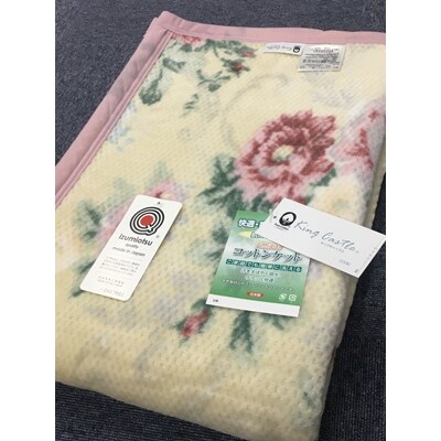 泉大津市産　マイヤー綿毛布　シングルサイズ　ピンク系　81712PI