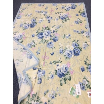 泉大津市産　マイヤー綿毛布　シングルサイズ　ブルー系　81712BL
