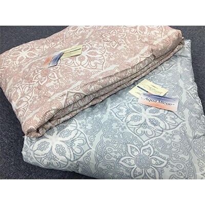 肌　掛けふとん　シングルサイズ　ブルー系　吸放湿性わた入0.4kg入り　5466BL