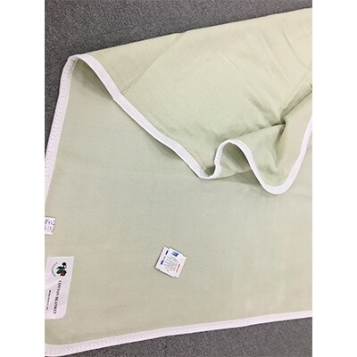 綿ガーゼケットと綿毛布のリバーシブル毛布　シングル140×200cm　グリーン　S2-825　GR