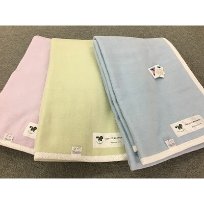 綿ガーゼケットと綿毛布のリバーシブル毛布　ダブル180×210cm　ブルー　S2825D　BL