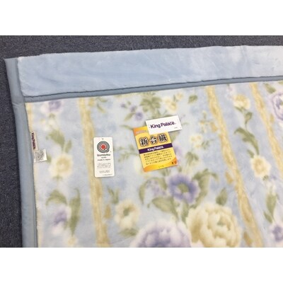 日本製　アクリル　マイヤー毛布　シングル　ブルー　1枚　(新合繊合わせ毛布)1633
