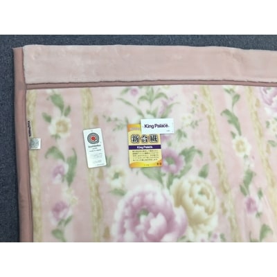 日本製　アクリル　マイヤー毛布　シングル　ピンク　1枚　(新合繊合わせ毛布)1633