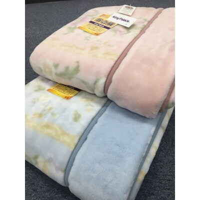 日本製　アクリル　マイヤー毛布　シングル　ピンク　1枚　(新合繊合わせ毛布)1633