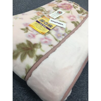 日本製　マイヤー毛布　ダブル(180×210cm)　ピンク　1枚　(新合繊合わせ毛布)4632