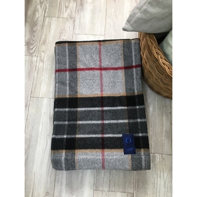 日本製　洗える　しっとり　ウール混　毛布　シングル　グレー　1枚　140×200cm　ウール50%