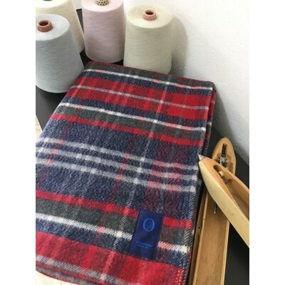 日本製　洗える　しっとり　ウール混　毛布　シングル　レッド　1枚　140×200cm　ウール50%