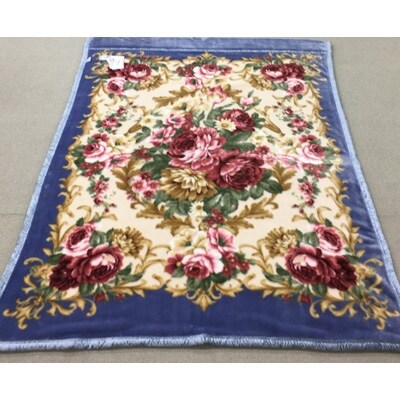 アクリル　マイヤー毛布2.5kg　シングル　ブルー　1枚　(合わせ毛布)M9814