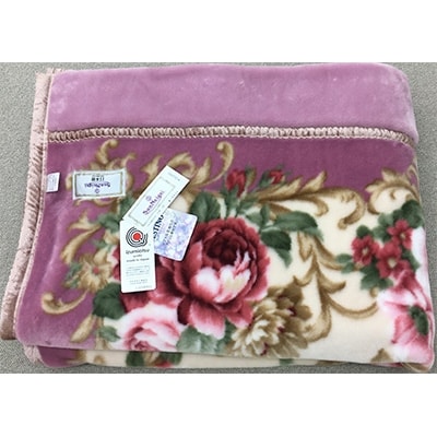 アクリル　マイヤー毛布2.5kg　シングル　ピンク　1枚　(合わせ毛布)M9814