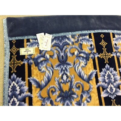 アクリル　マイヤー毛布2.5kg　シングル　ブルー　1枚　(合わせ毛布)M9816