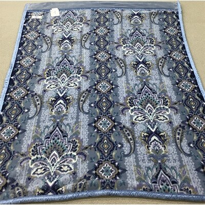 アクリル　マイヤー毛布2.5kg　シングル　ブルー　1枚　(合わせ毛布)M9817